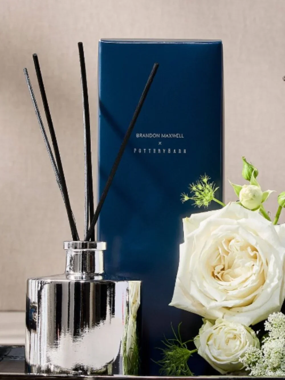 Pottery Brandon Maxwell Homescent Collection Diffuser White Rose